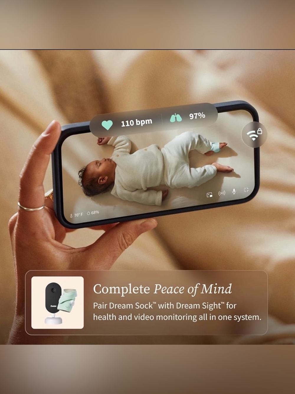 Owlet Dream Duo (Gen 2) Smart Baby Monitor HD Video Camera + Wearable Sock, Mint - Picture 10 of 14